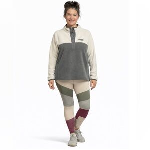 Columbia Cream and Charcoal Snap Fleece Pullover